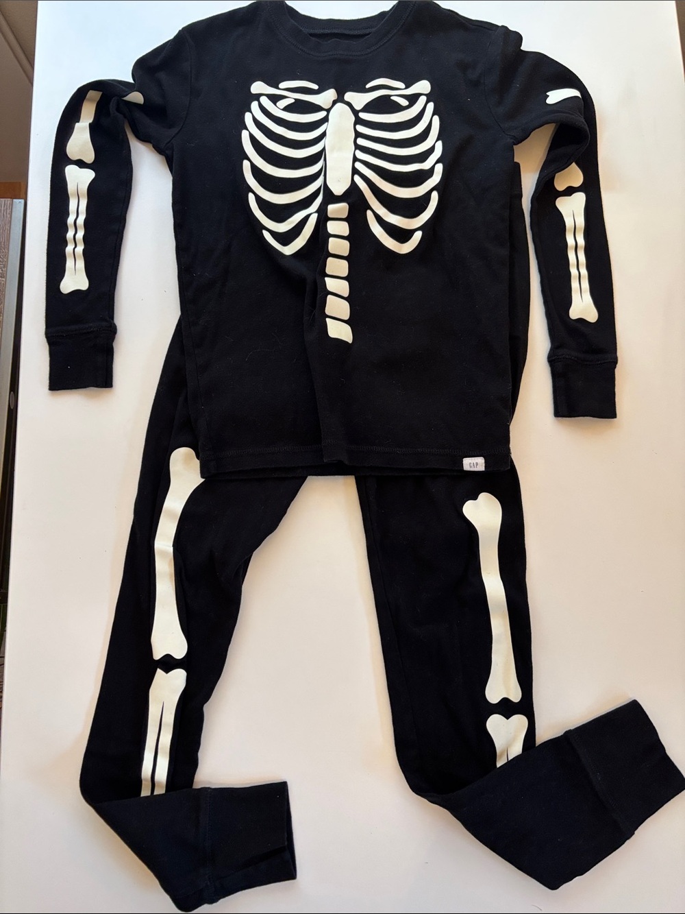 GAP Black and White Skeleton Pajama Costume Set